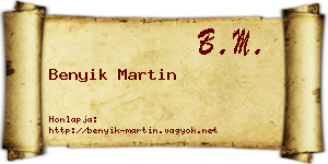 Benyik Martin névjegykártya