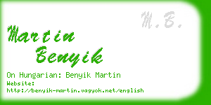 martin benyik business card